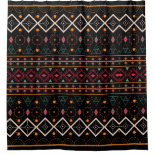 Rideaux De Douche Motif géométrique Vintage tendance stylé coloré