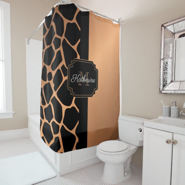 Rideaux De Douche Motif Giraffe (En situation)