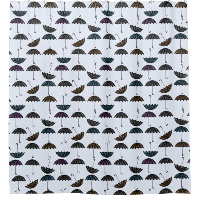 Rideaux De Douche Motif graphique de parapluie (Devant)