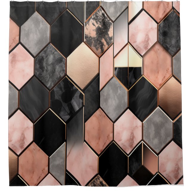 Rideaux De Douche Motif Hexagon (Devant)