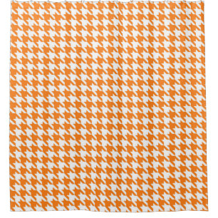 Rideaux De Douche Motif Houndstooth orange et blanc