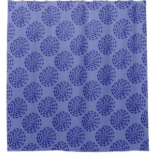Rideaux De Douche Motif Indigo bleu foncé rayé sur bleu
