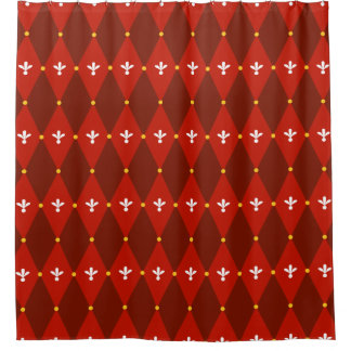Rideaux De Douche Motif Jacquard rouge ou diamant