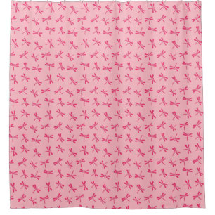 Rideaux De Douche Motif japonais de libellules, Coral clair rose