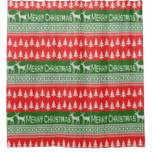 Rideaux De Douche Motif laid tricoté de pullover de "Joyeux Noël"