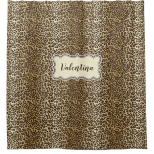 Rideaux De Douche Motif Leopard classique avec nom personnalisé
