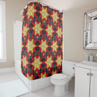 Rideaux De Douche Motif Mandala Rétro Géométrique Abstrait Coloré