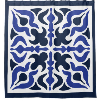 Rideaux De Douche Motif marocain bleu