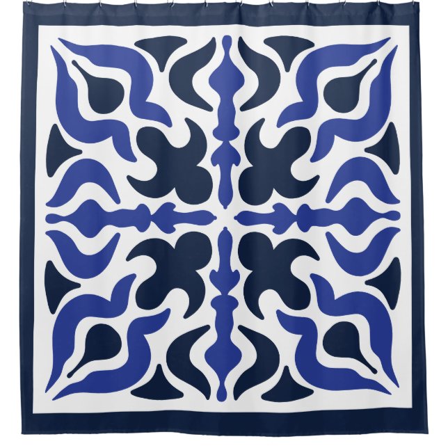 Rideaux De Douche Motif marocain bleu (Devant)