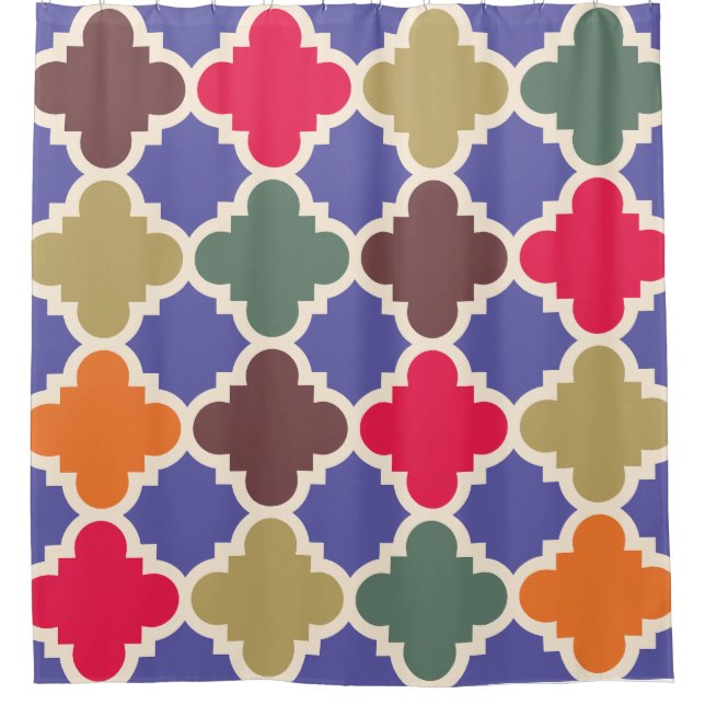Rideaux De Douche Motif marocain de mosaïque (Devant)