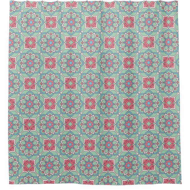 Rideaux De Douche Motif marocain en carreaux (Devant)