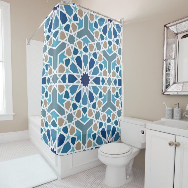 Rideaux De Douche Motif marocain en carreaux (En situation)