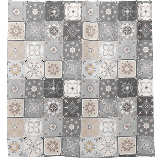 Rideaux De Douche Motif marocain en carreaux (Devant)