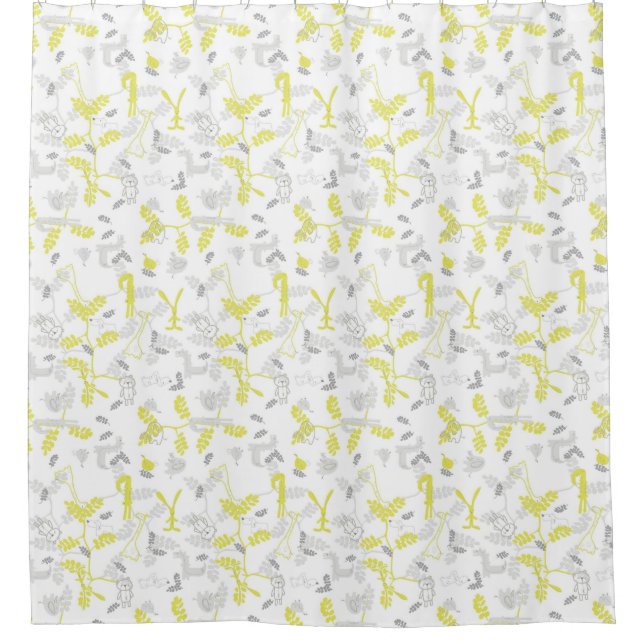 Rideaux De Douche motif montrant les animaux 2 de bébé (Devant)