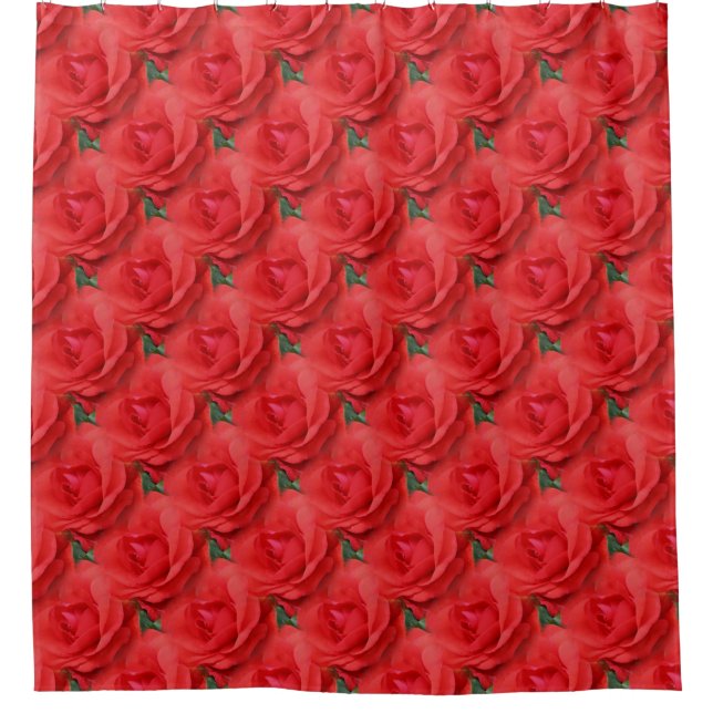 Rideaux De Douche Motif naturel de Red Roses (Devant)