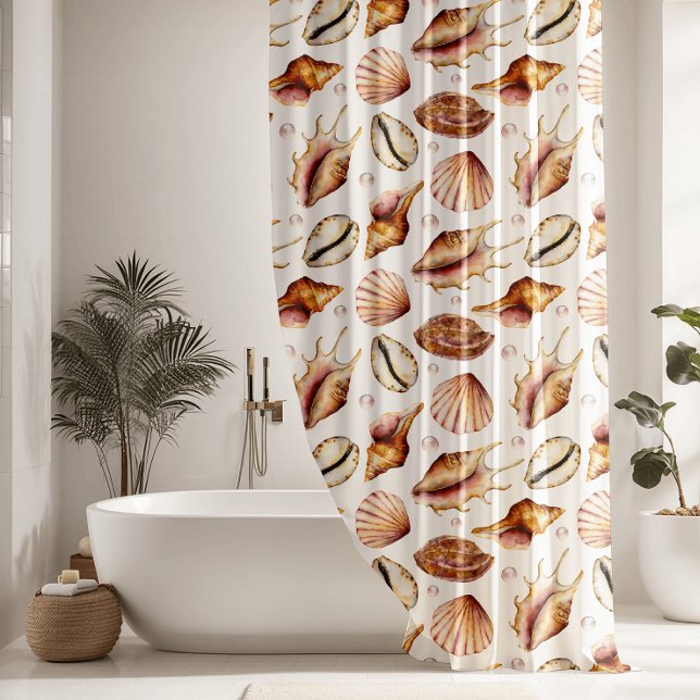 Rideaux De Douche Motif Nautical Sea Shell (Créateur téléchargé)