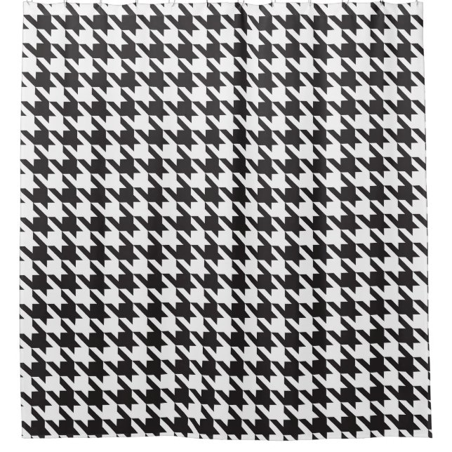 Rideaux De Douche Motif noir et blanc Houndstooth (Devant)
