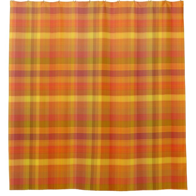 Rideaux De Douche Motif orange de plaid d'automne confortable (Devant)