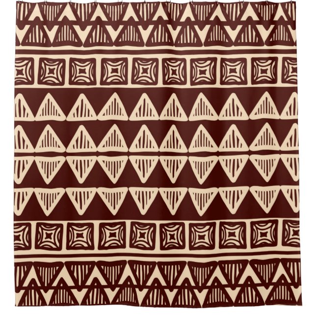 Rideaux De Douche Motif ornemental tribal rayé (Devant)