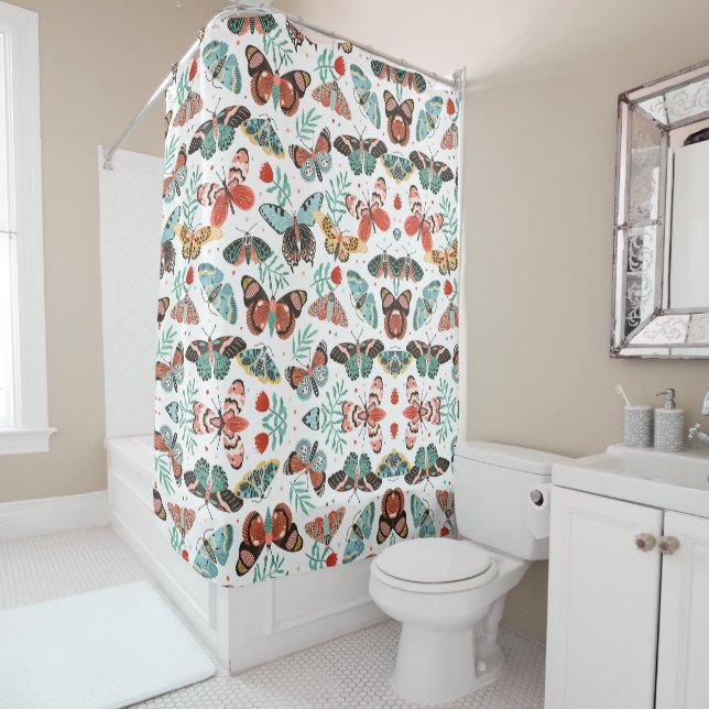 Rideaux De Douche Motif papillon de la teigne (En situation)