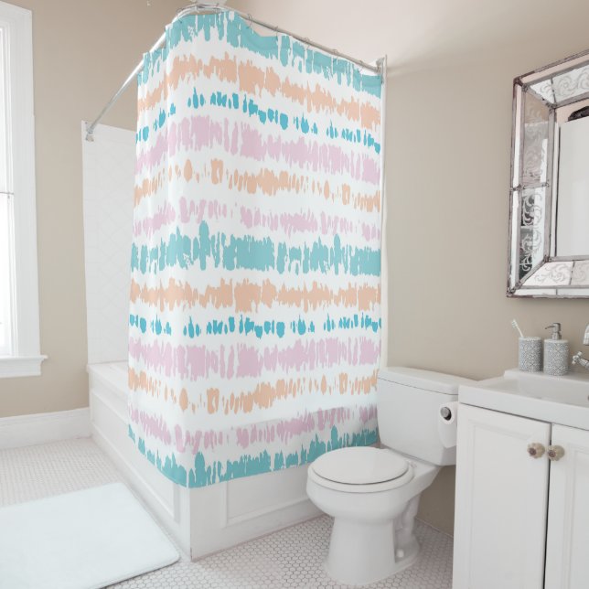 Rideaux De Douche Motif Pastel Batik (En situation)