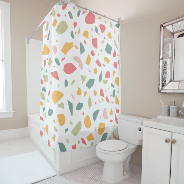 Rideaux De Douche Motif pastel moderne (En situation)