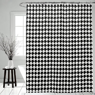 Rideaux De Douche Motif pied-de-poule noir classique