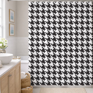Rideaux De Douche Motif pied-de-poule noir et blanc