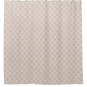 Rideaux De Douche Motif Quatrefoil Marocain Almond Peach