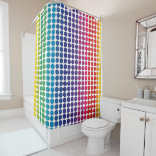 Rideaux De Douche Motif Rainbow Dots