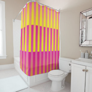 Rideaux De Douche Motif rayé orange jaune rose