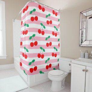 Rideaux De Douche Motif Rayure Cerise – Cadeau & Décoration de Fruit