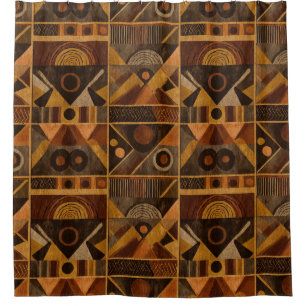 Rideaux De Douche Motif rayure rustique sud-ouest (4)