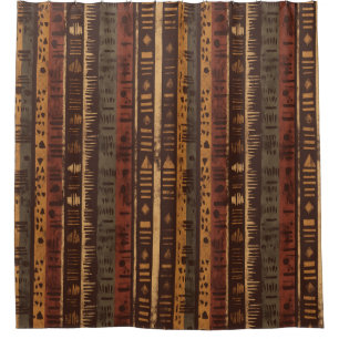 Rideaux De Douche Motif rayure rustique sud-ouest (5)