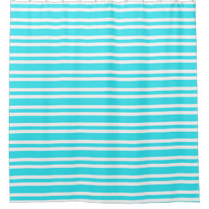 Rideaux De Douche Motif Rayures Bleu Blanc