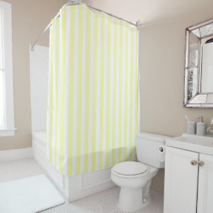 Rideaux De Douche Motif rayures pastel jaune Géométrique moderne