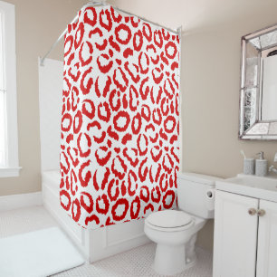 Rideaux De Douche Motif Red Leopard