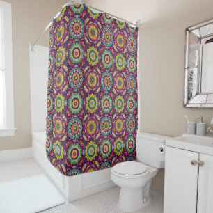 Rideaux De Douche Motif Retro Mandala