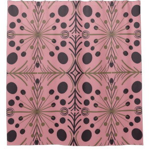 Rideaux De Douche Motif rose Boho géométrique