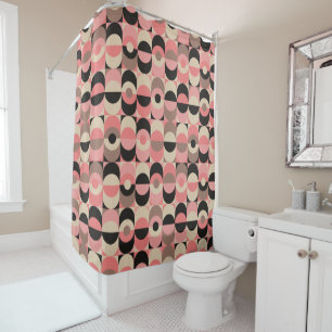 Rideaux De Douche Motif rose moderne de la moitié du siècle