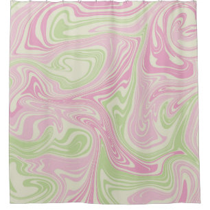 Rideaux De Douche Motif rose vert à bille liquide