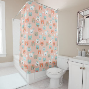 Rideaux De Douche Motif Royal Cats
