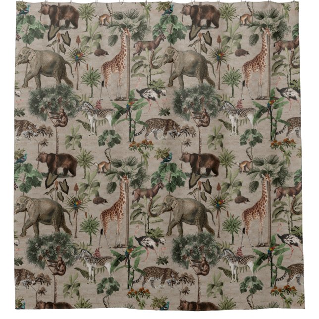 Rideaux De Douche Motif Safari (Devant)