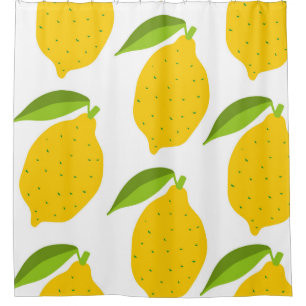 Rideaux De Douche Motif sans couture avec citron frais jaune