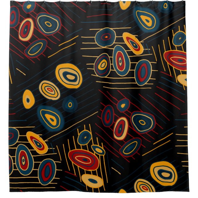 Rideaux De Douche Motif sans couture avec doodles modernes abstraits (Devant)