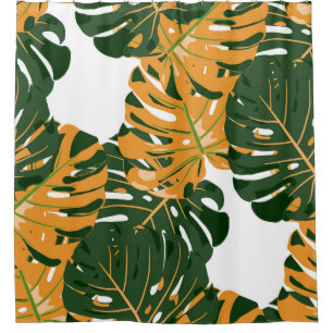 Rideaux De Douche Motif sans couture avec forêt pluviale hawaïenne.