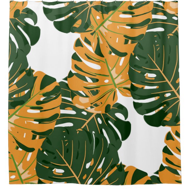 Rideaux De Douche Motif sans couture avec forêt pluviale hawaïenne.  (Devant)