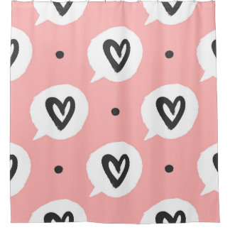 Rideaux De Douche Motif sans couture avec les coeurs.