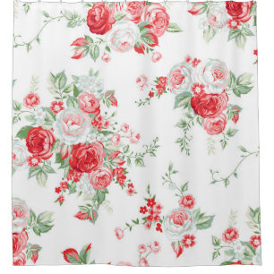Rideaux De Douche Motif sans couture avec roses vintages, design été