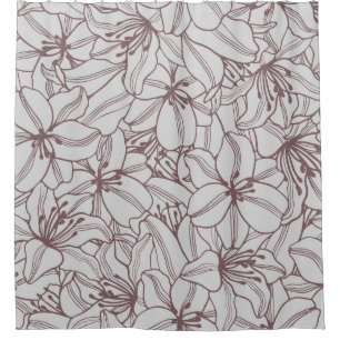 Rideaux De Douche Motif sans couture de fleurs de lys vintage. Main 